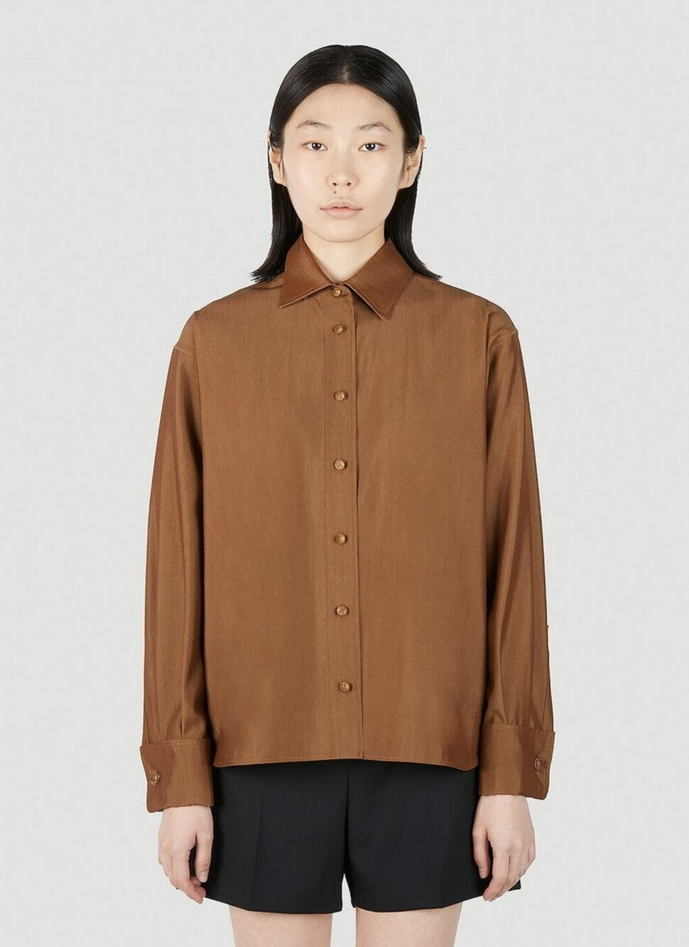 MaxMara Zuai Button Down Shirt in Brown Size 6